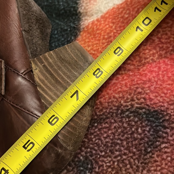 Brown leather bottom chunk heel tall boot sz 9 - Picture 5 of 7